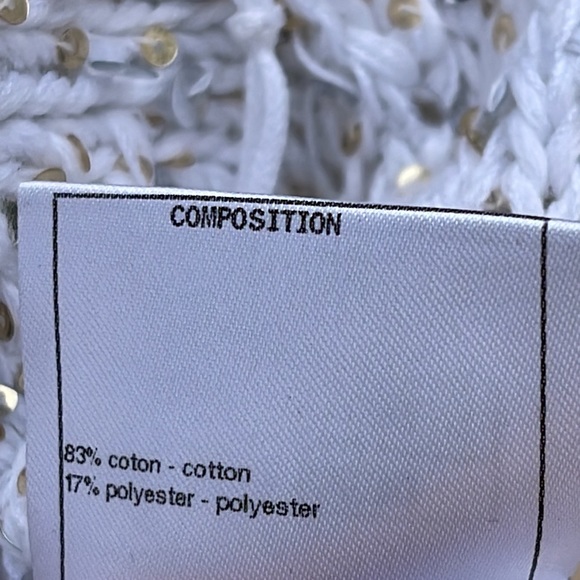 UNWORN Size 36 CHANEL White Cardigan Sweater with Sequins and Crystal Buttons - Picture 15 of 16